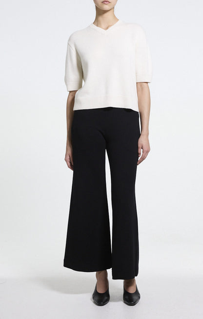 Cropped V-Neck Tee Cashmere Ivory - Theory Women