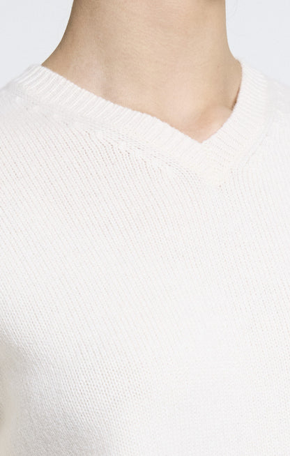 Cropped V-Neck Tee Cashmere Ivory - Theory Women