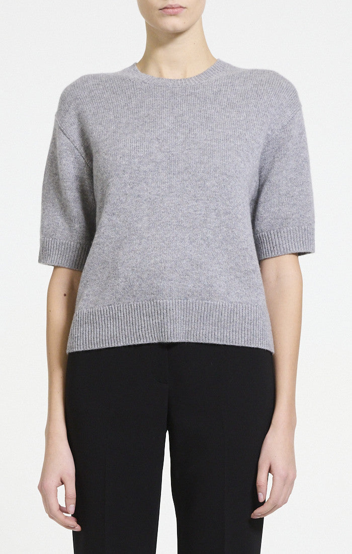Cropped V-Neck Tee Cashmere Husky - Theory Women