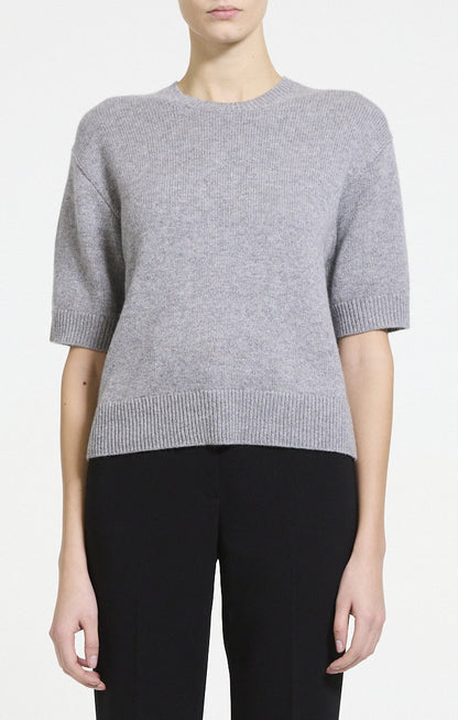 Cropped V-Neck Tee Cashmere Husky - Theory Women