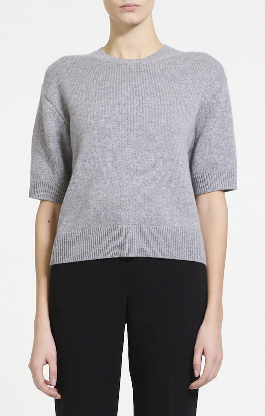 Cropped V-Neck Tee Cashmere Husky - Theory Women
