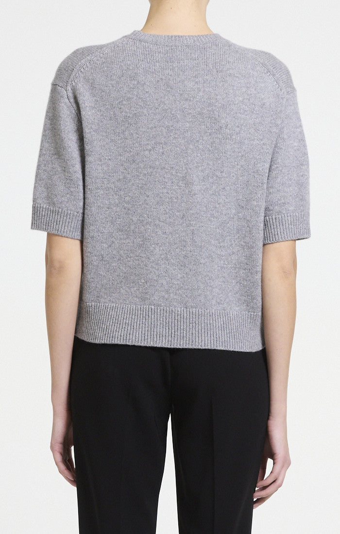 Cropped V-Neck Tee Cashmere Husky - Theory Women