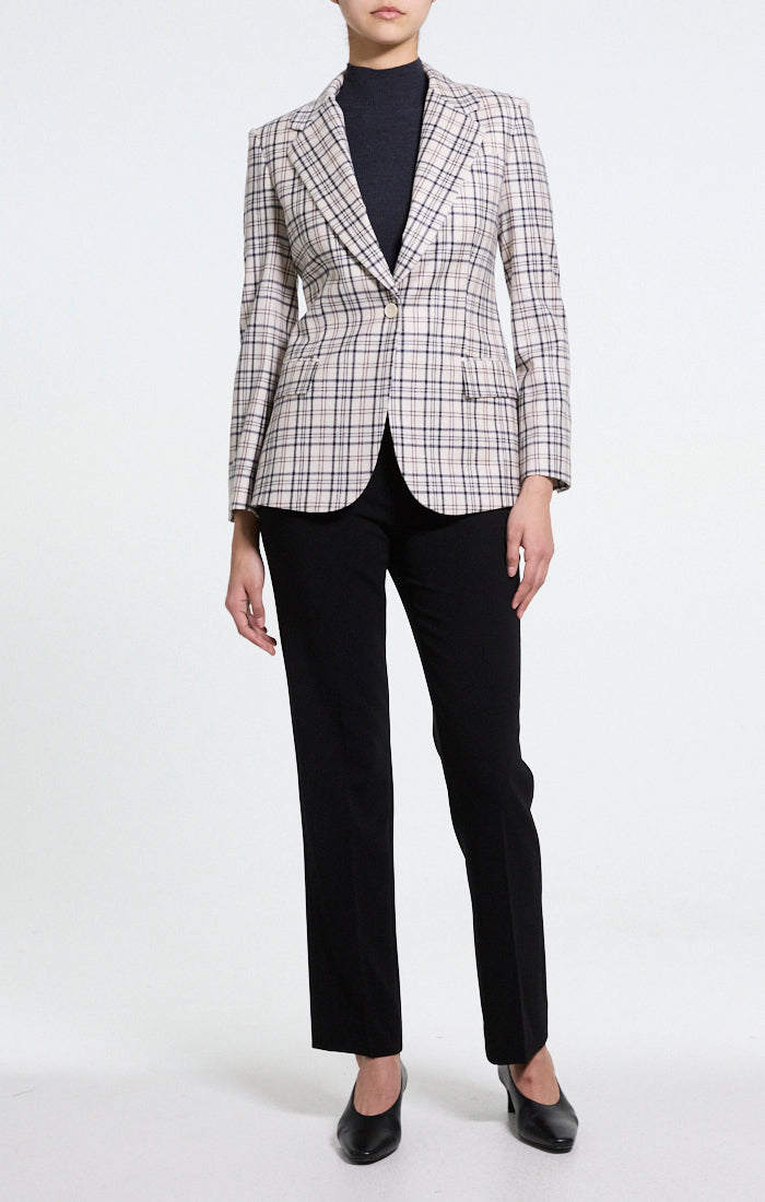 Lynnia Blazer Sleek Flannel Cream Multi - Theory Women