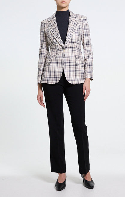 Lynnia Blazer Sleek Flannel Cream Multi - Theory Women