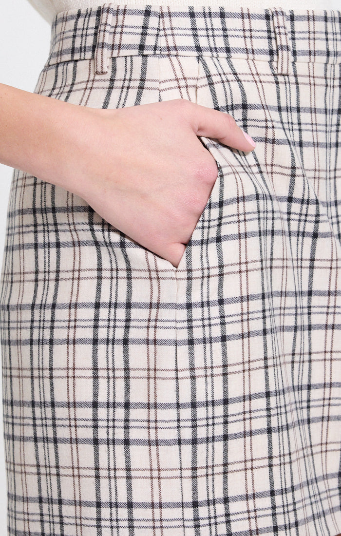 Mini Trouser Skirt Sleek Flannel Cream Multi - Theory Women