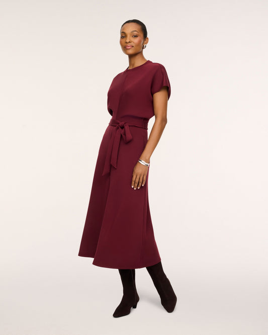 Airessentials Draped Tie-Waist Maxi Dress Vino - SPANX