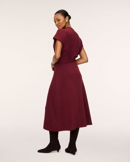 Airessentials Draped Tie-Waist Maxi Dress Vino - SPANX