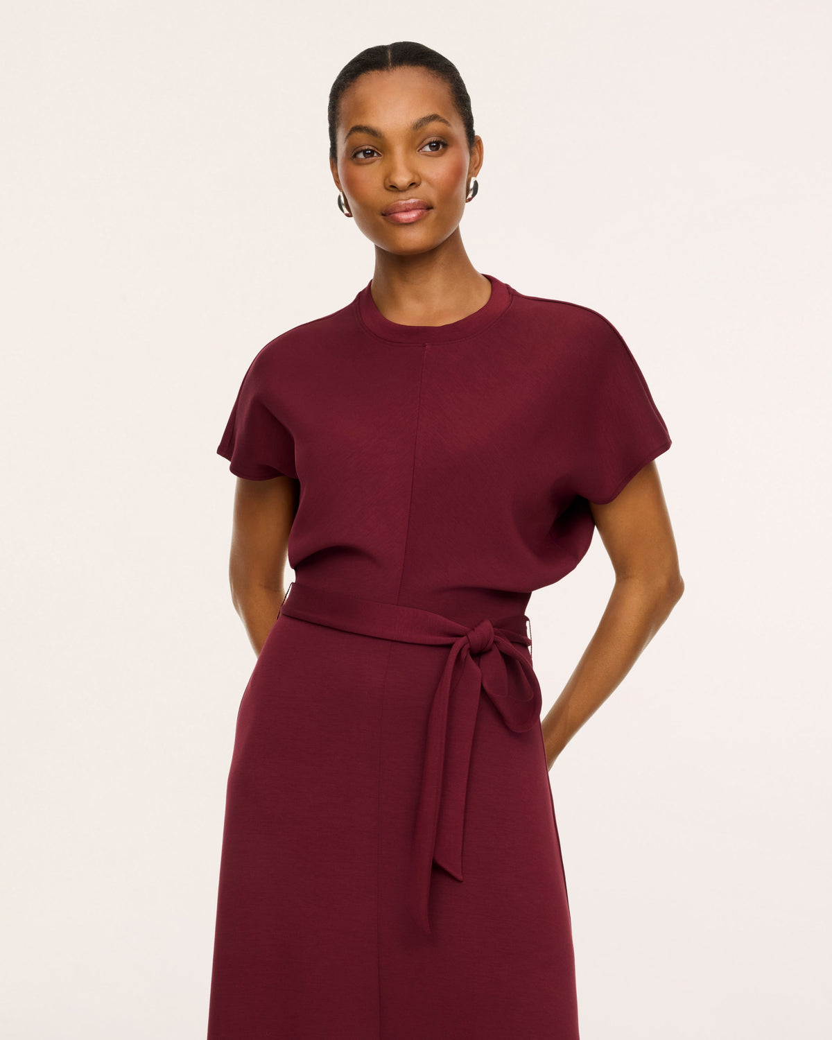 Airessentials Draped Tie-Waist Maxi Dress Vino - SPANX