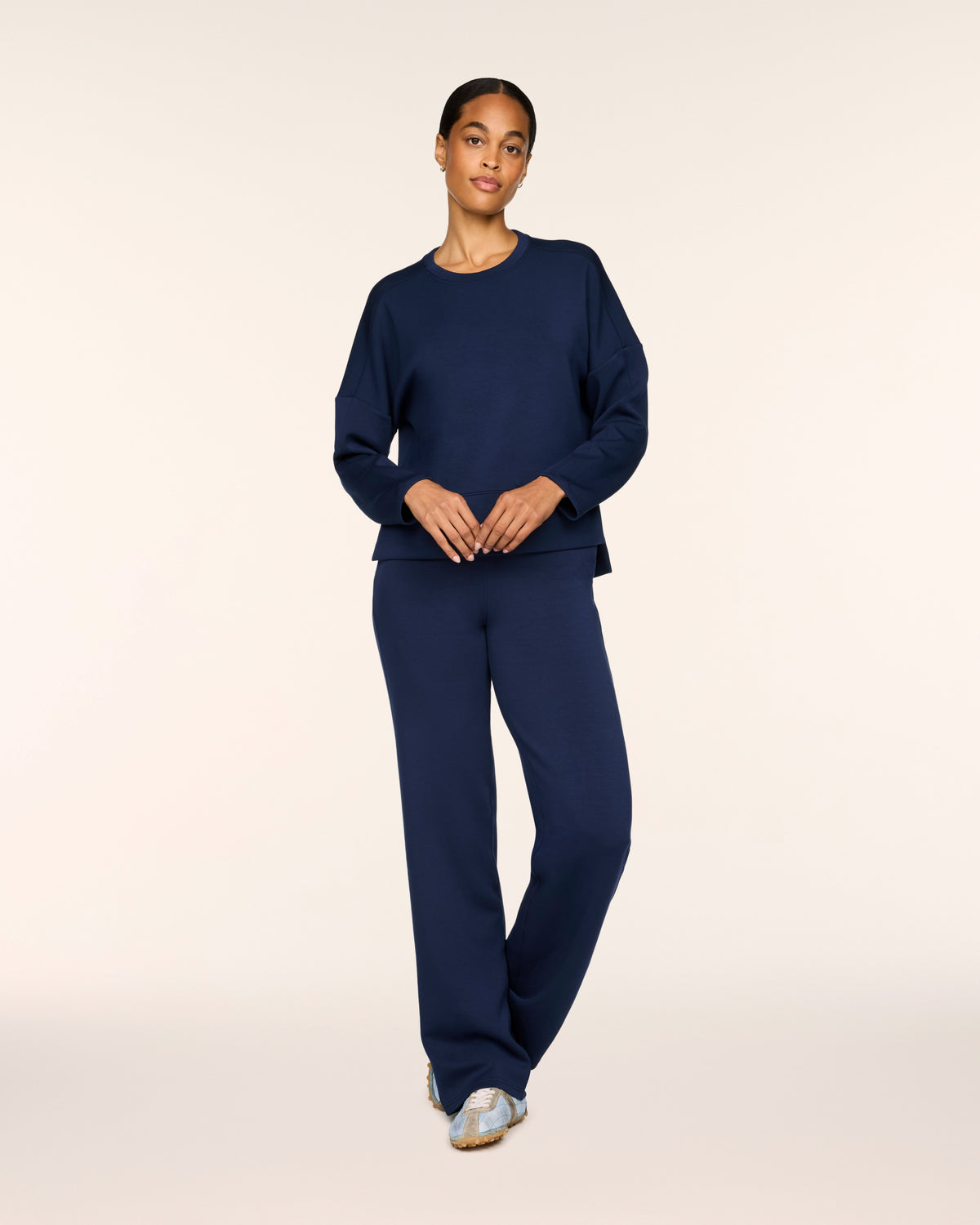 Airessentials Crewneck Long Sleeve Top Timeless Navy - SPANX