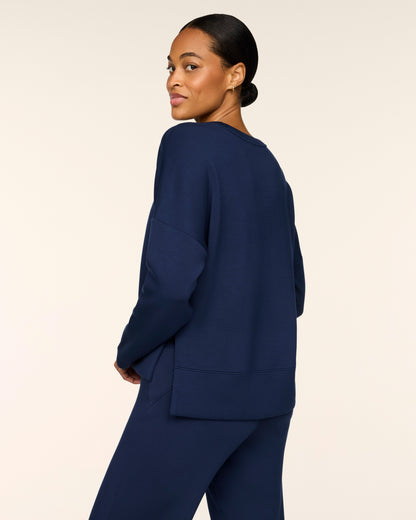 Airessentials Crewneck Long Sleeve Top Timeless Navy - SPANX