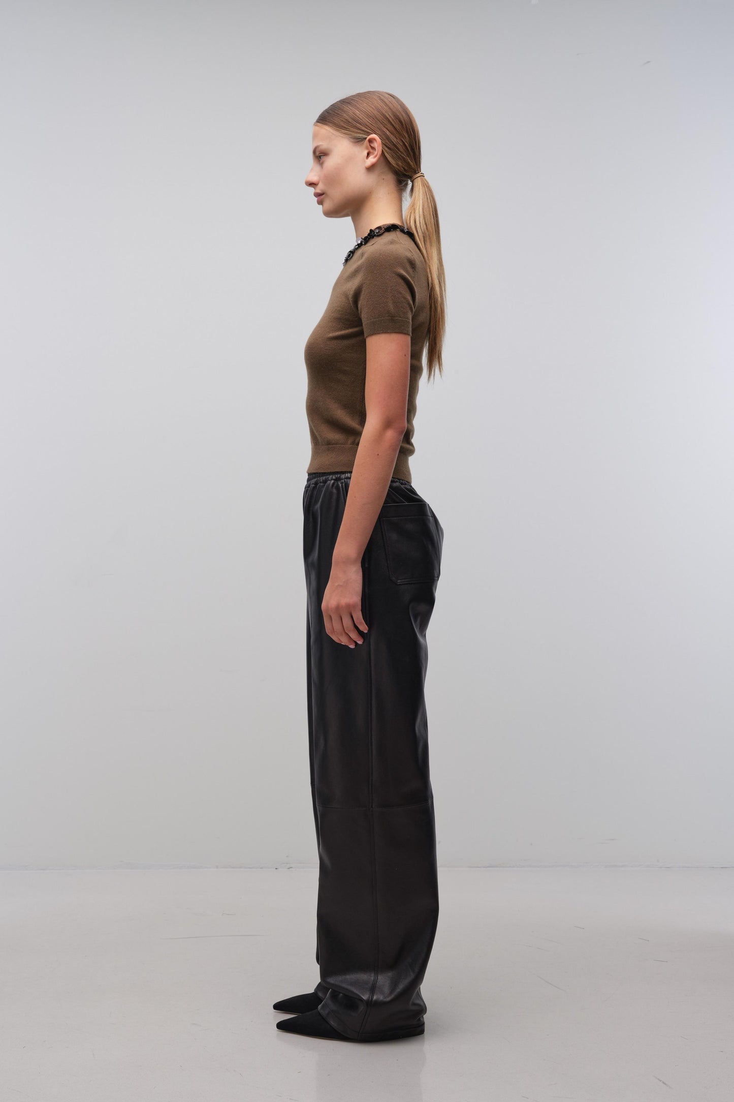 Sophie Knit Top Dark Ochre Black - Simkhai