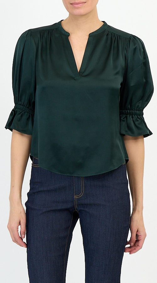 Split Neck Fiona Top Deep Malachite - Cinq à Sept