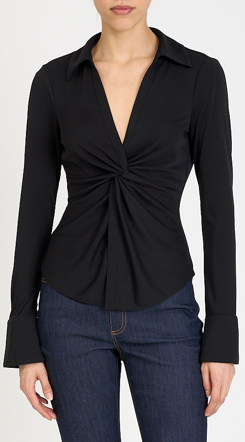 Matte Jersey Mckenna Top Black - Cinq à Sept