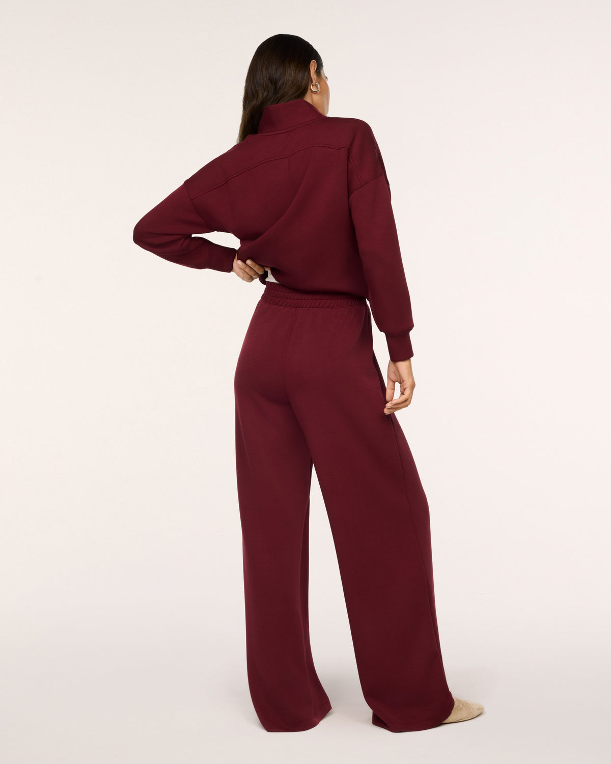 Airessentials Pleated Wide Leg Pant Vino - SPANX