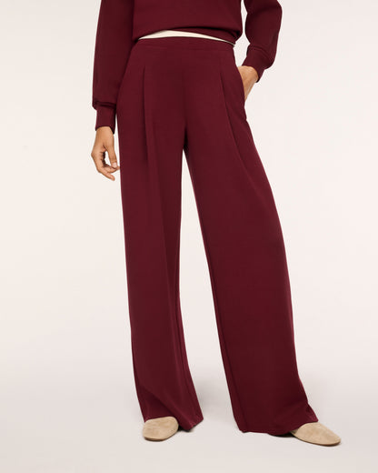 Airessentials Pleated Wide Leg Pant Vino - SPANX