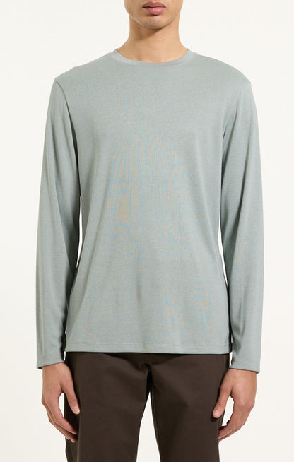 Essential Long-Sleeve Tee Willow Green - Theory Men