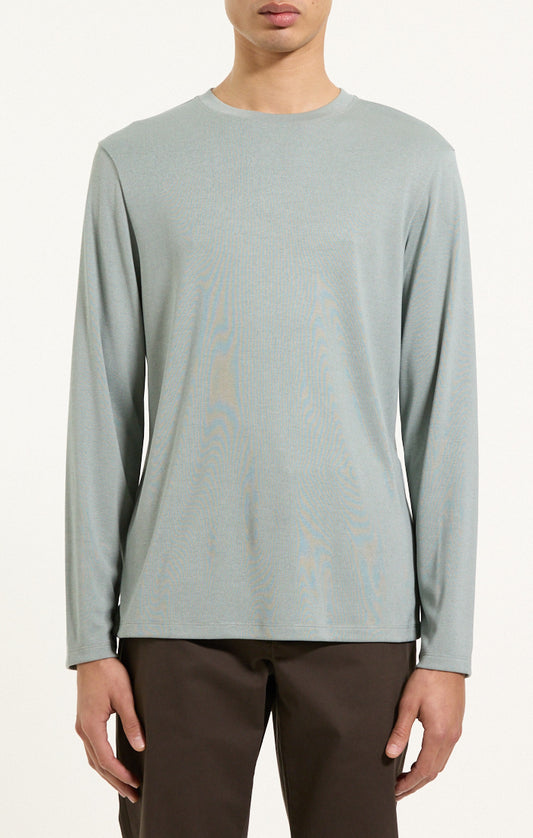 Essential Long-Sleeve Tee Willow Green - Theory Men