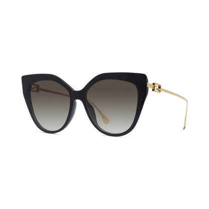 Baguette Sunglasses Colored Shiny Black/Gradient Brown - FENDI