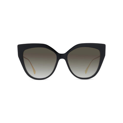 Baguette Sunglasses Colored Shiny Black/Gradient Brown - FENDI
