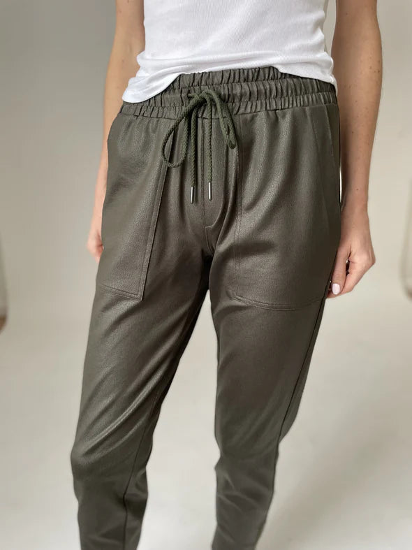 Headliner Coated Jogger Olive - Six Fifty Clothing