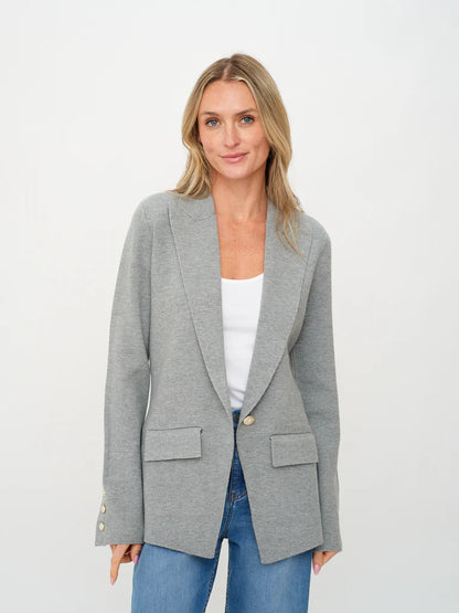 Hillary Blazer Heather Grey - Six Fifty Clothing