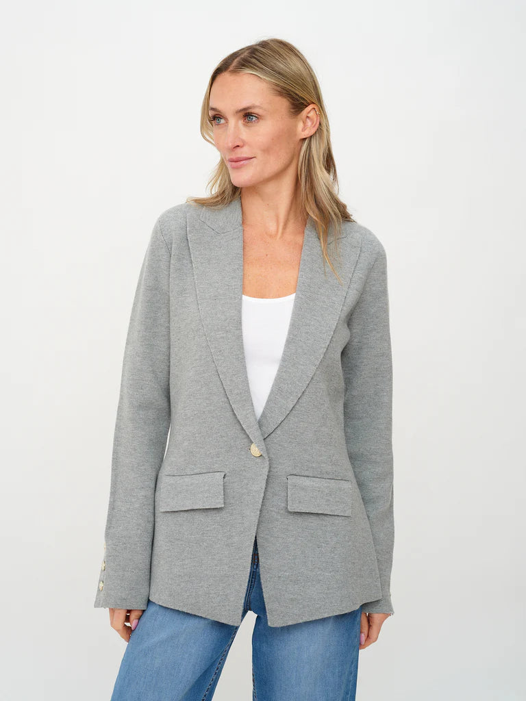 Hillary Blazer Heather Grey - Six Fifty Clothing