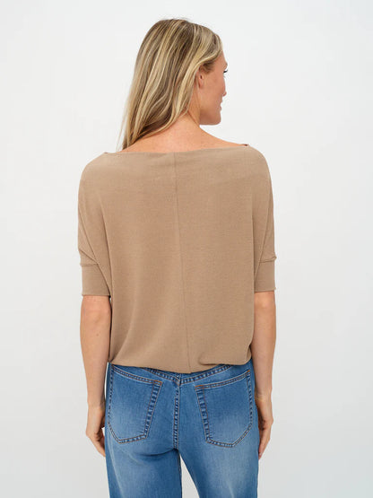 The Short Sleeve Anywhere Top Truffle - Six Fifty Clothing
