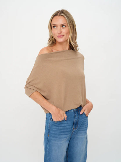 The Short Sleeve Anywhere Top Truffle - Six Fifty Clothing