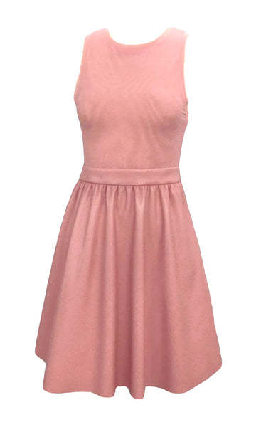 Chara Vegan Snakeskin Crinkle Sleeveless Dress Rose -Alice + Olivia