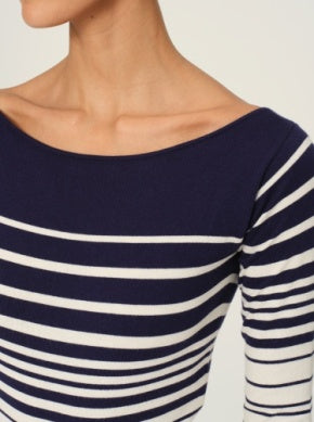 Boat Neck Top Marine Stripe - DL 1961