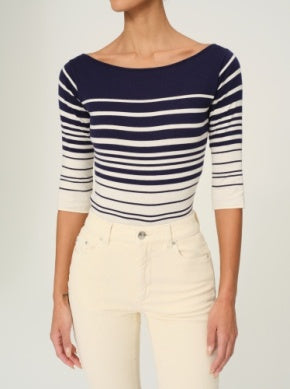 Boat Neck Top Marine Stripe - DL 1961