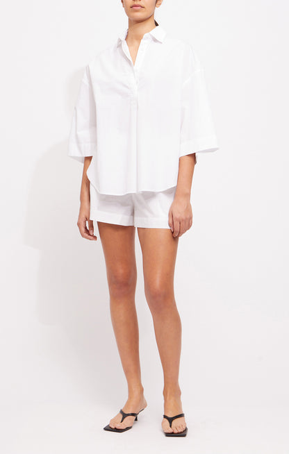 Rhodes Poplin Pull On Short Linen White - French Connection