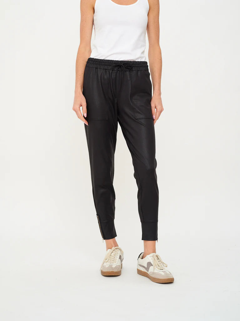 Headliner Coated Jogger Black - Six Fifty Clothing
