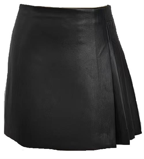 Toni Vegan Asymmetrical Pleated Skirt Black - Alice + Olivia