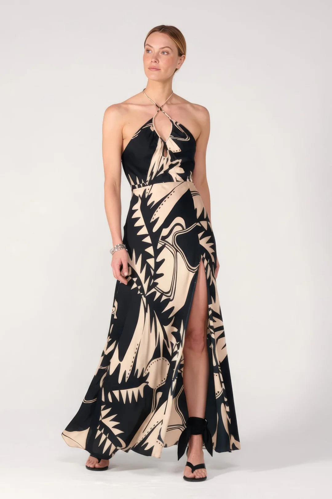 Stella Long Dress Black Oasis - Poupette St Barth