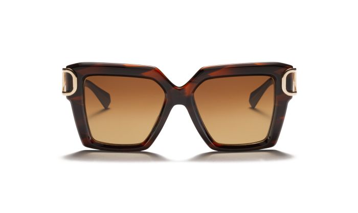 I - Squared Acetate Vlogo Frame Brown Gradient Brown Sunglasses - Valentino