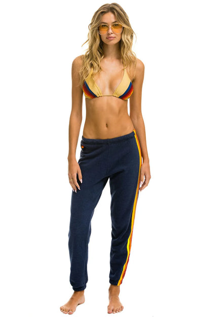 5 Stripe Womens Sweatpants Navy - Aviator Nation