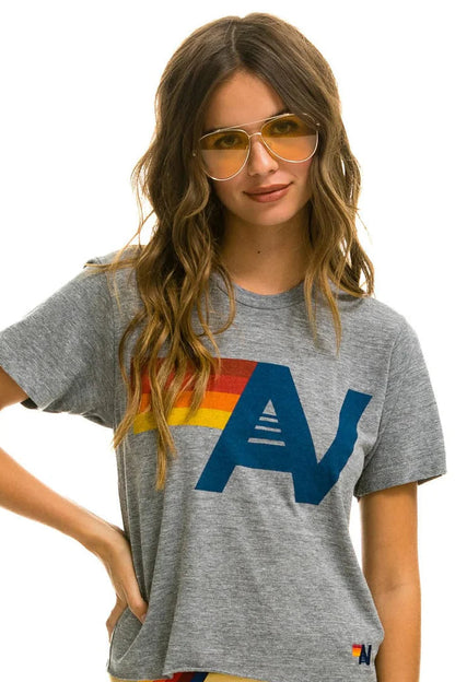Logo Boyfriend Tee Heather Grey - Aviator Nation