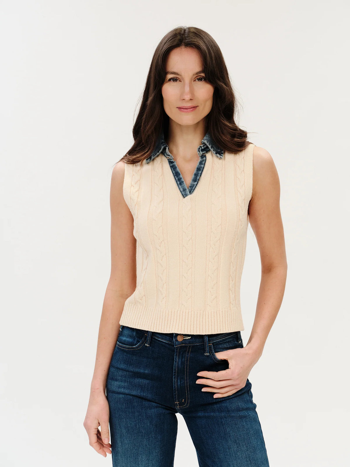 Monica Vest Off White - Six Fifty Clothing
