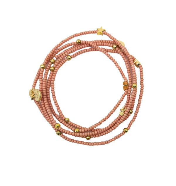 The Wonder Wrap Bracelet Pink Rose & Gold Multi - Love You More