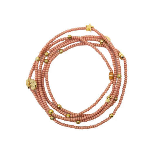 The Wonder Wrap Bracelet Pink Rose & Gold Multi - Love You More
