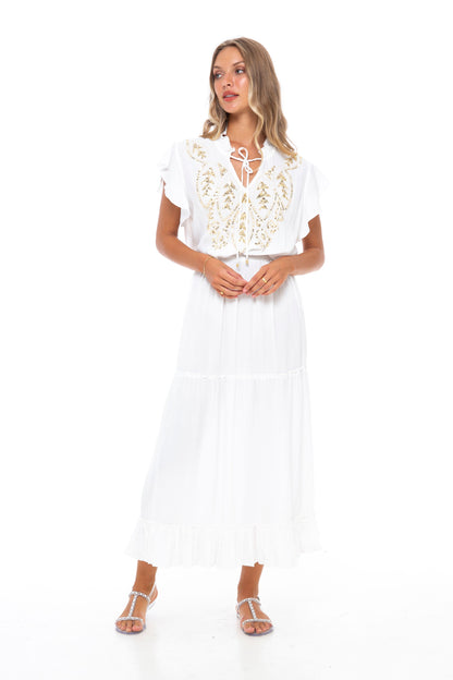 Evening Emely Long Dress White - Skemo