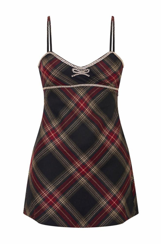 Davida Embellished Mini Dress Blackberry Kiss - LoveShackFancy