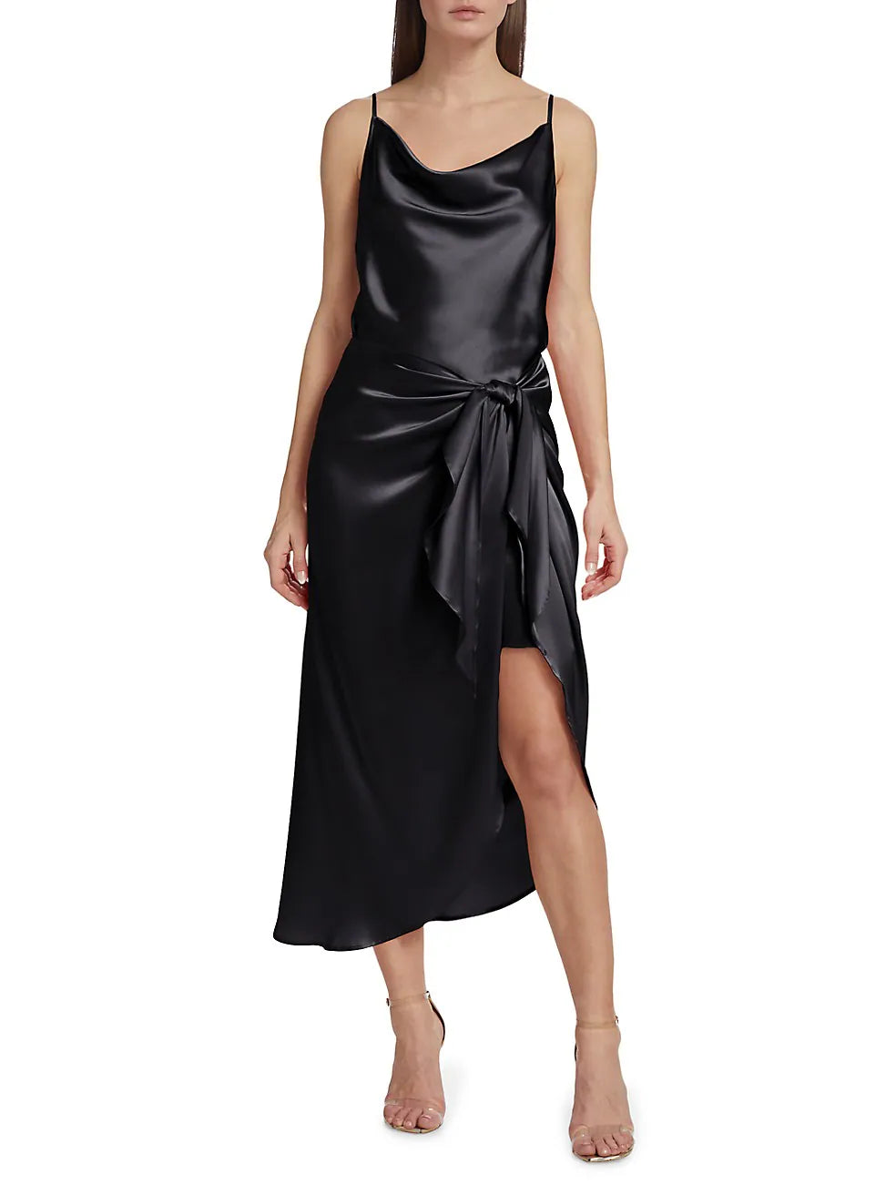 L'AGENCE - Rose Sarong Skirt Dress Black