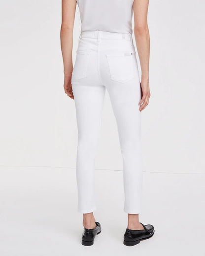 7 For All Mankind - Slim Illusion High Waist Ankle Skinny Jean Luxe White