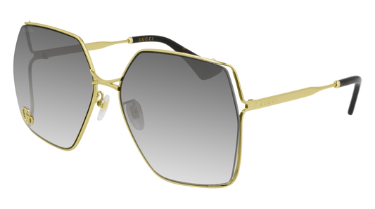 Gucci Metal Sunglasses Gold Grey 