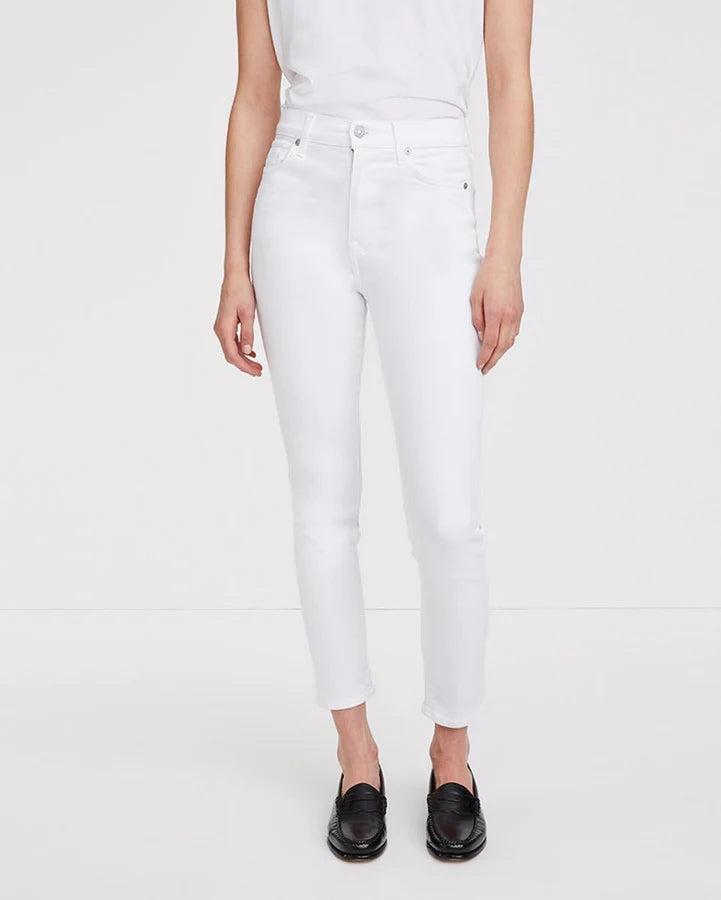 7 For All Mankind - Slim Illusion High Waist Ankle Skinny Jean Luxe White