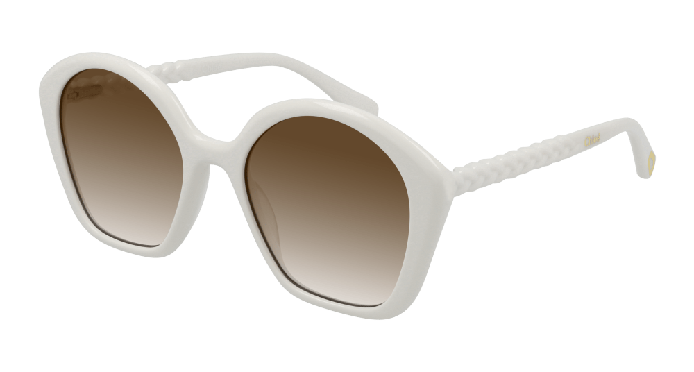 Chloe Rounded White Shaded Sunglasses  