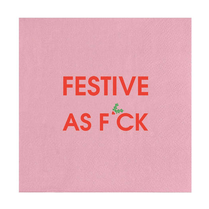"Festive As F*ck" Holiday Cocktail Napkins - Chez Gagne