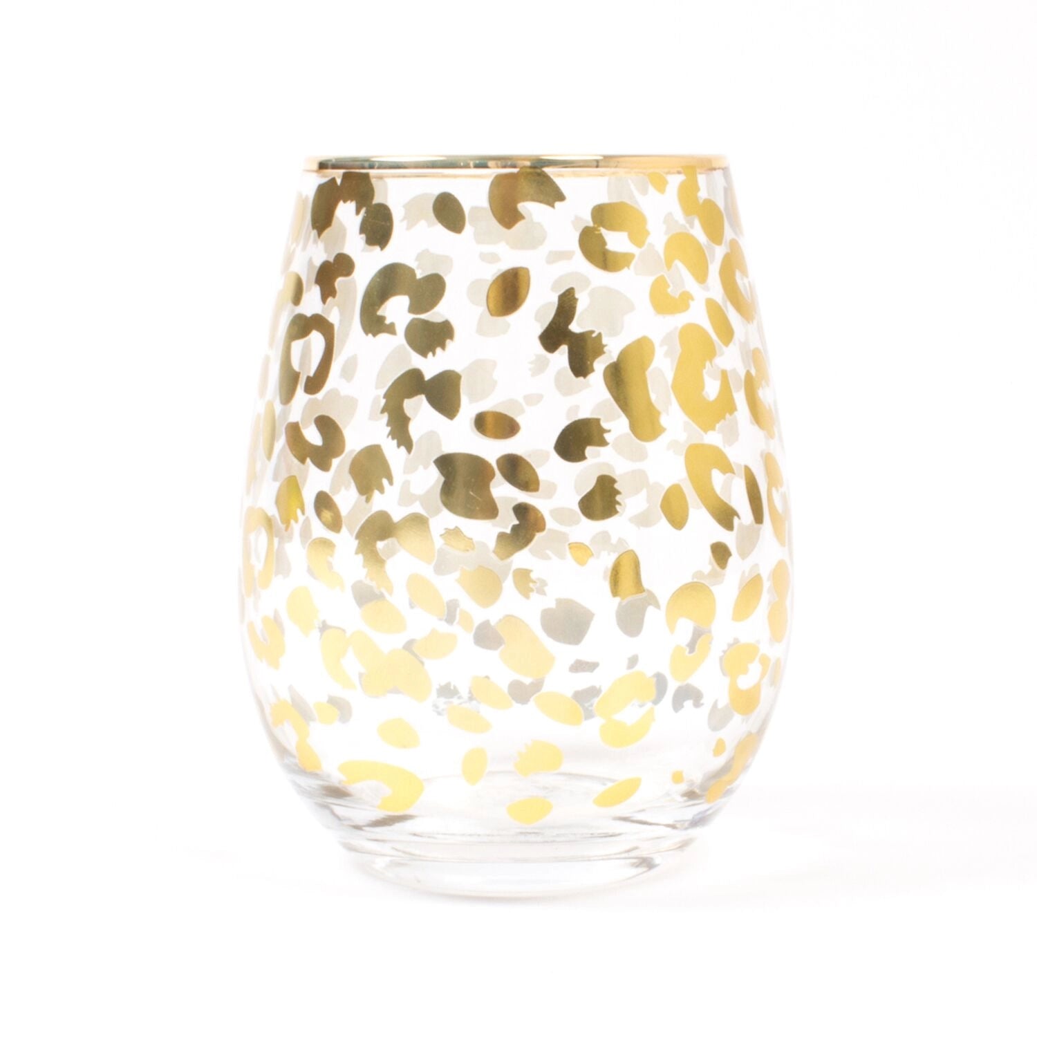 8 Oak Lane - Gold Leopard Stemless Wine Glass